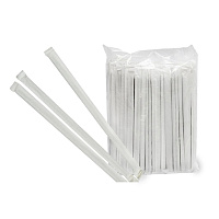 Трубочки прямые пластиковые в индивидуальной ПЭ упаковке d7мм L240мм черные 200шт ПП (25)