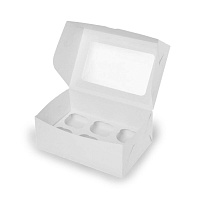 Контейнер картонный под 6 капкейков белый 250*170*100 OSQ (100)