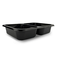 Контейнер под запайку 2-секц. 50/50 черный 187*137*37мм (320)