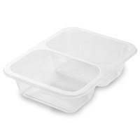 Контейнер под запайку 2-секц. 50/50 прозрачный 187*137*37мм 184_00587 (360)