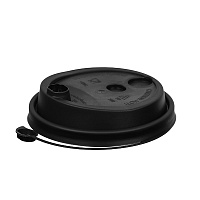 Крышка пластиковая d=80 с закрыв носиком матовая черная PP (50/1000)