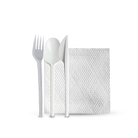Набор: 4/1 вилка, ложка, нож, салфетка арт.Н41-008 (50/300)