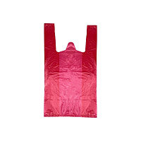 Пакет-майка без печати красный 24+14*44 13мкр (100/2000)