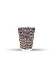 Стакан картонный 3-сл. 300мл гофрированный черный (25/500)