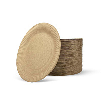 Тарелка бумажная 180мм крафт БП (50/600)