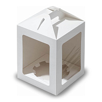 Коробка картонная с окном для кулича JUMPL II Window White 180*180*220мм OSQ (25/100)