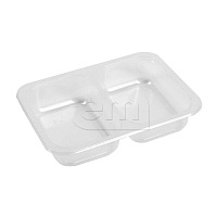 Контейнер под запайку 2-секц. 50/50 прозрачный 187*137*37мм (320)