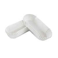 Тарталетки бумажные овальные белые 30*65*23мм (1000/8000)