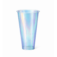 Стакан пластиковый с квадрат. дном 500мл d=90 Bubble Cup глянц. Перламутровый  PP 1028IML (18/432)