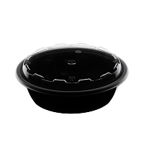 Контейнер круглый d172мм 700мл с крышкой черный PP арт.1286ч (195)