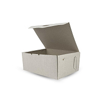 Коробка для пирожного 200*140*80 белая/серая (200)