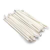 Трубочки прямые пластиковые в индивидуальной бумажной упаковке d7мм L240мм белые 200шт ПП (24)