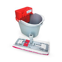 Набор для ручной мойки пола "Росмоп мини" красный без ручки (ведро 10л,отжим,держатель,моп)