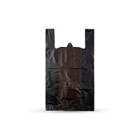 Пакет-майка без печати черный 35+16*60 15мкр (100/1000)