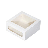 Коробка картонная для торта c окном ForGenika CAKE II WW белая 260*260*100 (15/75)