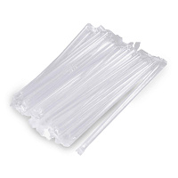 Трубочки без изгиба пластиковые в инд. ПП уп. d=10 L=240мм прозрачные 250шт (12)