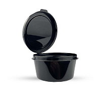 Соусник с крышкой 50мл черный Полимерпласт\box4food PP 1244Ч  (80/1200)