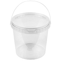 Ведро круглое d122мм 1000мл с ручкой крышкой и контролем вскрытия PP (10/150)