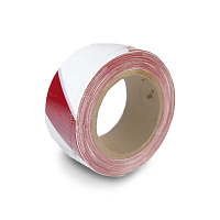 Лента сигнальная красно-белая 50мм х 200м BRAUBERG Грандмастер, основа-полиэтилен, 604890