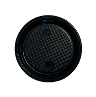Тарелка пластиковая 205мм черная (О) (100/1500)