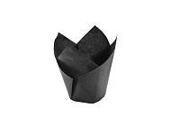 Форма бумажная для маффина "Тюльпан" d50 h88, черная (200/2400)