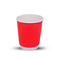 Стакан картонный 2-сл. 250мл красный Е d=80 (20/400)