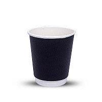 Стакан картонный 2-сл. 250мл черный Е d=80 (20/400)