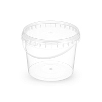 Ведро круглое d130мм 800мл с ручкой крышкой и контролем вскрытия PP В7688 (КВ5727) (10/260)