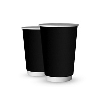 Стакан картонный 2-сл. 400мл черный Е d=90 (15/240)