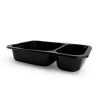 Контейнер под запайку 2-секц. 70/30 ЧЕРНЫЙ 187*137*37 (320)