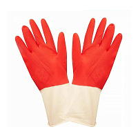 Перчатки резиновые "Bicolor" красный-белый размер XL 70гр (144)