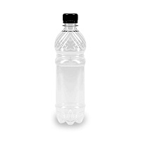 Бутылка ПЭТ 0,5л прозрачная 28мм с крышкой (100)