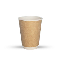 Стакан картонный 2-сл. 300мл "крафт" Е d=90 (25/400)