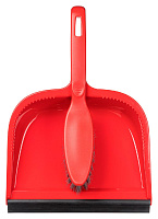 Набор: щетка-сметка и совок с кромкой "Rimo" красный (15)