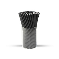 Трубочки бумажные 230*8мм "Black" черные 200шт(25)