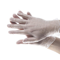 Перчатки виниловые одноразовые прозрачные размер L 100шт BF (10)