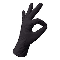 Перчатки нитриловые ЧЕРНЫЕ размер М 100шт Benovy (10)