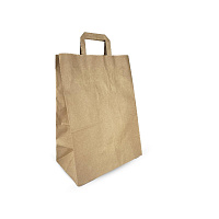 Крафт-пакет с плоскими ручками 260×150×350мм 70г/м² крафт (50/200)