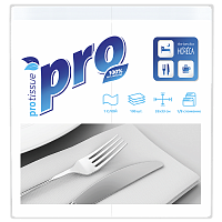 Салфетки бумажные 1-слойные 33×33 1/8 100шт белые Protissue C232 (20)