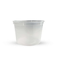 Контейнер круглый плоский d145мм 500мл шайба без замка прозрачный PP Перинт (400)