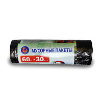 Мешки для мусора в рулоне ПНД 60л 30шт 5мкм Мандаринка (50)