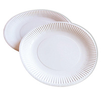 Тарелка бумажная 230мм белая мелованная (50/1000)