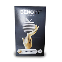 Перчатки латексные неопудренные хлорированные размер L 100шт В107К4 Benovy (10)