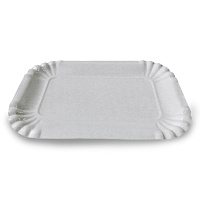 Тарелка прямоугольная 13х20 см Белая с ламинацией (50/1500)