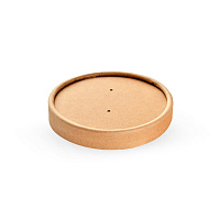 Крышка плоская для контейнера Round Bowl картон крафт 300/400/500 d100 OSQ (30/600)