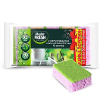 Губка для мытья посуды bubble-поролон XL 5шт 100*71*32мм Master Fresh (40)