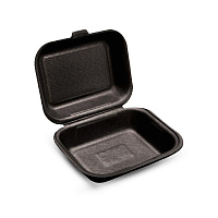 Ланч-бокс ППС 1-секц. маленький 190*150*70 "ПР" черный (100)