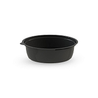 Контейнер круглый для салата 450мл d160мм h65мм черный PS OPS (400)