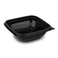 Контейнер ПЭТ-121 кубик 250мл 121*121*38мм без крышки черный ПЭТ (75/675)