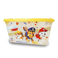 Ящик 50л С КРЫШКОЙ НА ЗАЩЕЛКАХ детский "Щенячий патруль"